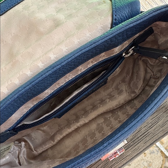 Karl Lagerfeld Paris Agyness crossbody in marine blue pebbled leather, EUC - Picture 9 of 13